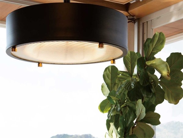 【HERMOSA】ニール シーリングランプ「NEIL CEILING LAMP」ブラック（W455×H220mm）