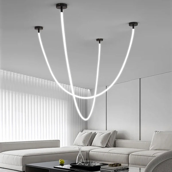 LEDロープデザイン照明 ペンダントライト ブラック(W1500~3500mm)