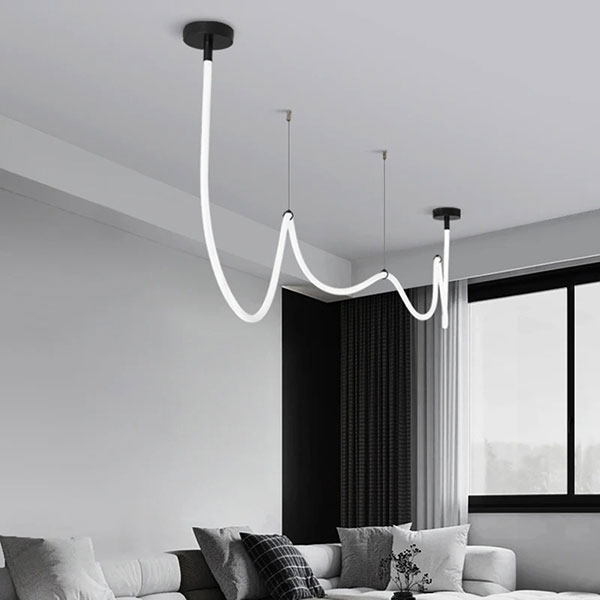 LEDロープデザイン照明 ペンダントライト ブラック(W1500~3500mm)