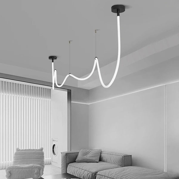 LEDロープデザイン照明 ペンダントライト ブラック(W1500~3500mm)