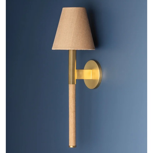 【HUDSON VALLEY】アメリカ・デザイン照明ウォールライト「Lindenwood」1灯・ナチュラル（W172×H559mm）