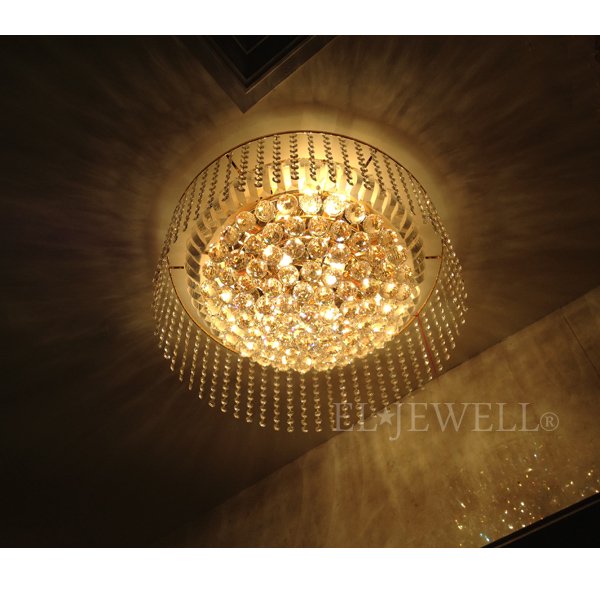 クリスタルラインシーリングシャンデリア ゴールド／クローム 12