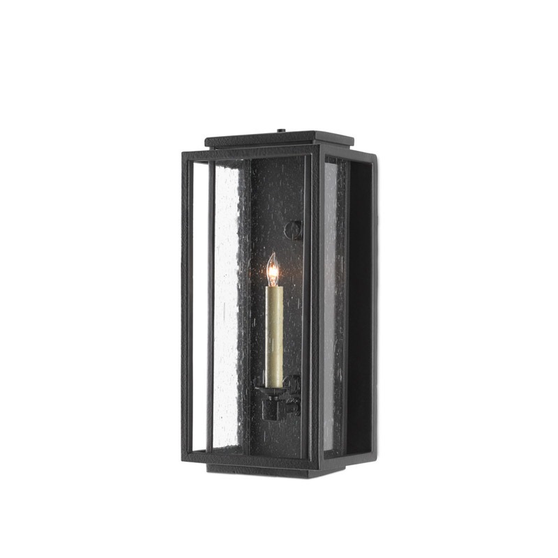 【CURREY】アメリカ・アウトドアウォールライト 1灯「Wright」S ブラック（W230×D160×H490mm）