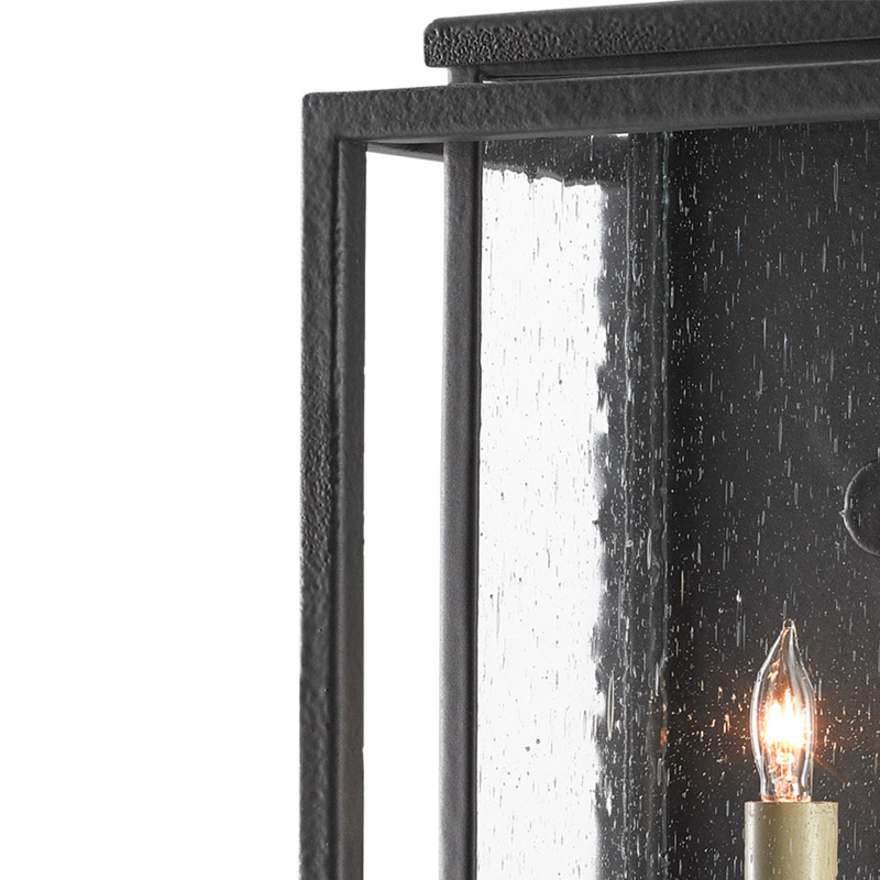 【CURREY】アメリカ・アウトドアウォールライト 1灯「Wright」S ブラック（W230×D160×H490mm）