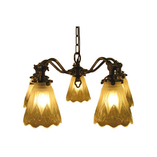 【LAMPS】モダンシャンデリア 5灯(W470×D470×H230mm)