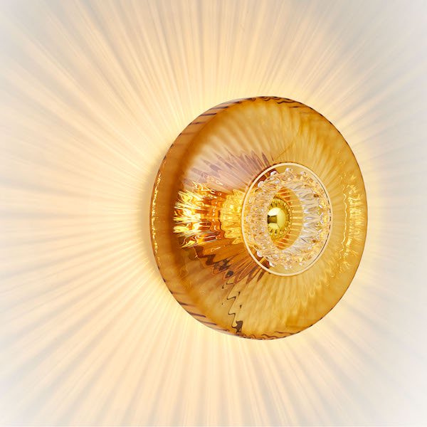 【DESIGN BY US】デンマーク　ウォールライト ガラスウォールライト 「New Wave Optic Wall XL – Clear」1灯（Φ380×D180mm）
