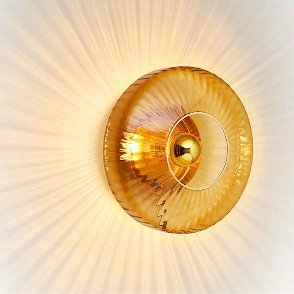 【DESIGN BY US】デンマーク　ウォールライト ガラスウォールライト 「New Wave Optic Wall XL – Clear」1灯（Φ380×D180mm）