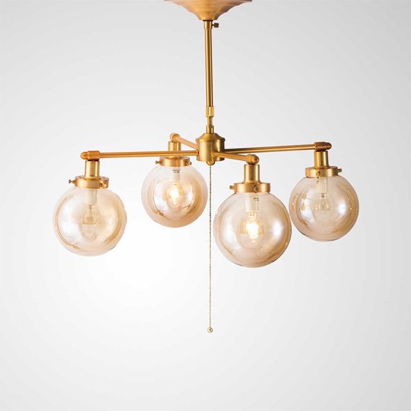 【HERMOSA】ペンダントライト「MOON CROSS」4灯・ゴールド（W650×H540-700mm）