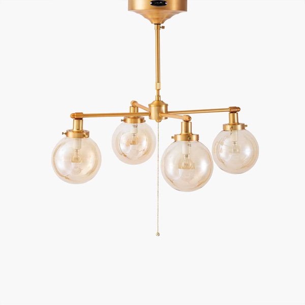 【HERMOSA】ペンダントライト「MOON CROSS」4灯・ゴールド（W650×H540-700mm）