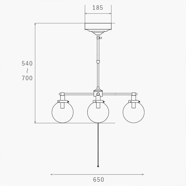【HERMOSA】ペンダントライト「MOON CROSS」4灯・ゴールド（W650×H540-700mm）