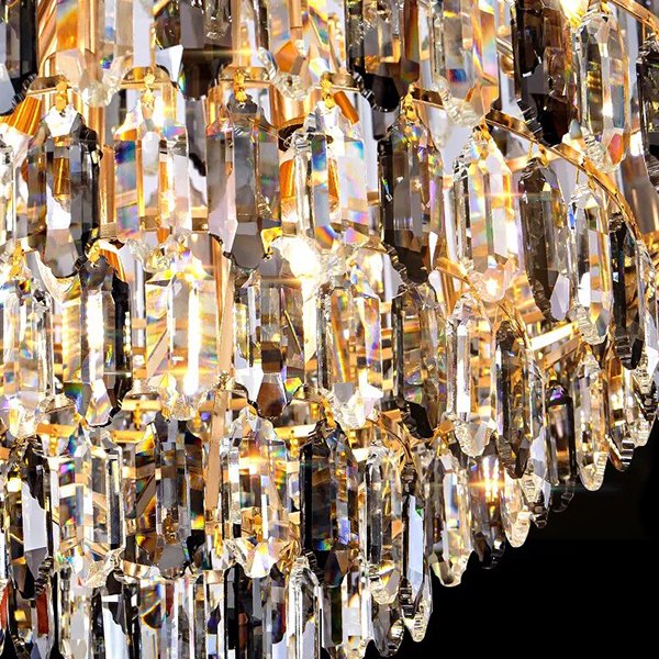 クリスタル製円形シャンデリア 円形クリスタルシャンデリア ゴールド （D1200×H1800cm） | EL JEWEL