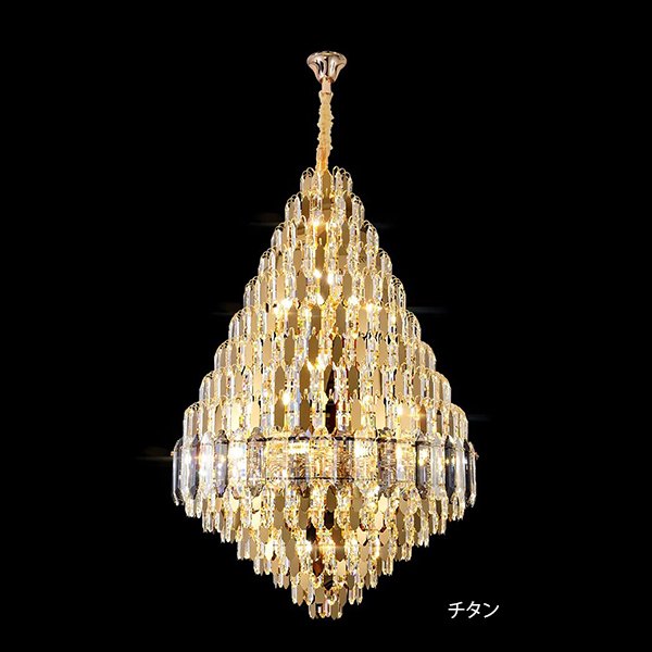 円形クリスタルシャンデリア ゴールド （D1200×H1800cm） | EL JEWEL