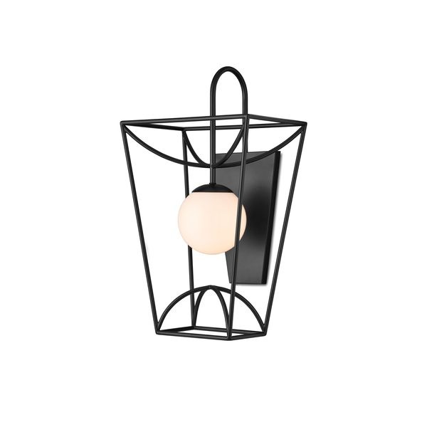 【CURREY】アメリカ・アウトドアウォールライト「Rochefort」1灯 ブラック (W343×D242×H597mm)