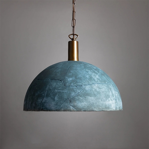 【Mullan】アイルランド「Kauri」オーガニックセラミックドームペンダントライト1灯・Blue Earth(W370mm)