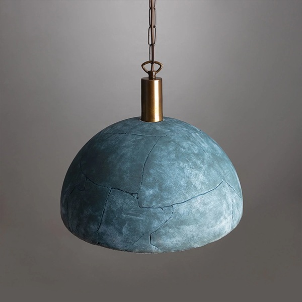 【Mullan】アイルランド「Kauri」オーガニックセラミックドームペンダントライト1灯・Blue Earth(W370mm)