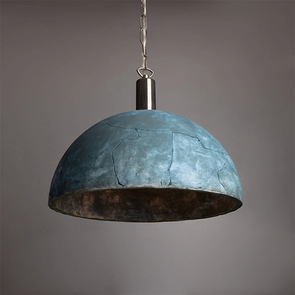 【Mullan】アイルランド「Kauri」オーガニックセラミックドームペンダントライト1灯・Blue Earth(W370mm)