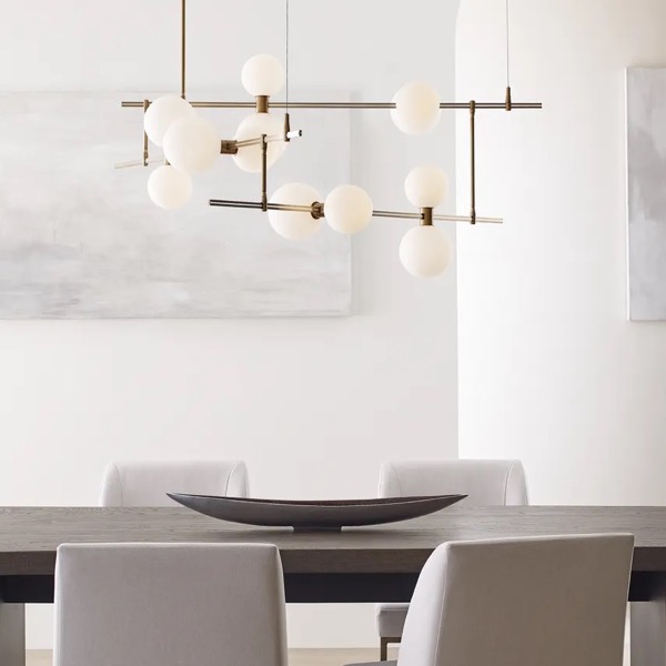 【TECH LIGHTING】アメリカ・モダン照明 バブルシャンデリア「ModernRail Chandelier」（ボール型）LED照明 ゴールド（W1220×D1220×H328mm）