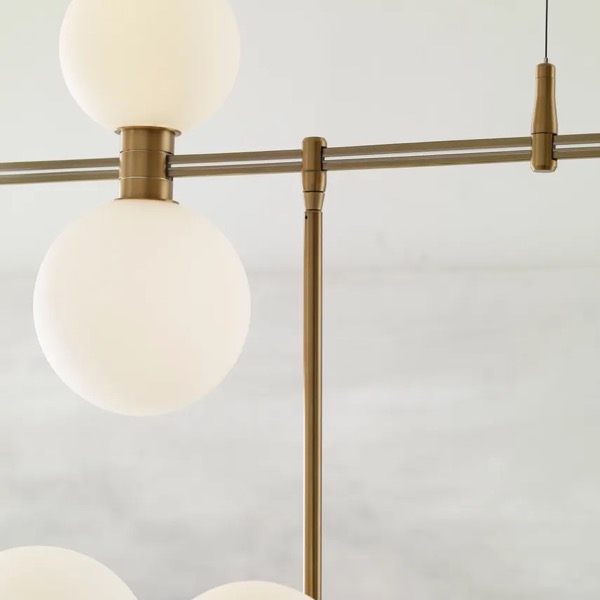 【TECH LIGHTING】アメリカ・モダン照明 バブルシャンデリア「ModernRail Chandelier」（ボール型）LED照明 ゴールド（W1220×D1220×H328mm）