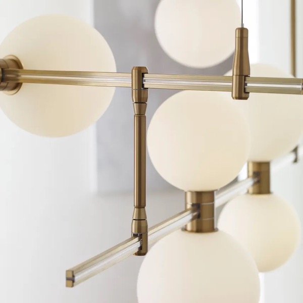 【TECH LIGHTING】アメリカ・モダン照明 バブルシャンデリア「ModernRail Chandelier」（ボール型）LED照明 ゴールド（W1220×D1220×H328mm）