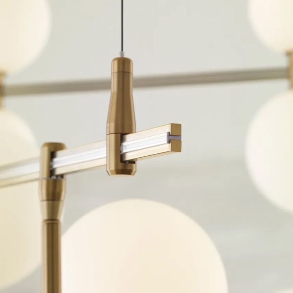 【TECH LIGHTING】アメリカ・モダン照明 バブルシャンデリア「ModernRail Chandelier」（ボール型）LED照明 ゴールド（W1220×D1220×H328mm）