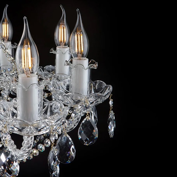 チェコ製ボヘミアクリスタルシャンデリア8 Clear/ノーマルカット