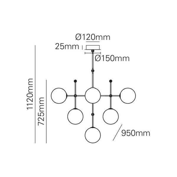 【MARETTI】オランダ・ペンダントライト「STELLAR」13灯  BLACK（W950×H1120mm）