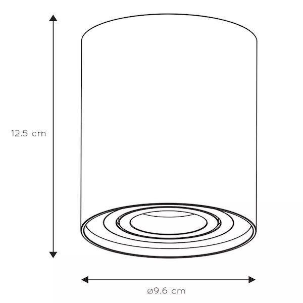 【LUCIDE】ベルギー デザイン照明 シーリングライト「TUBE」White 1灯（φ96×H125mm）