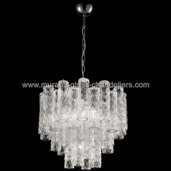 【MURANO GLASS CHANDELIERS】イタリア・ヴェネチアンガラスシャンデリア7灯「TRONCHI」（W600×H550mm）