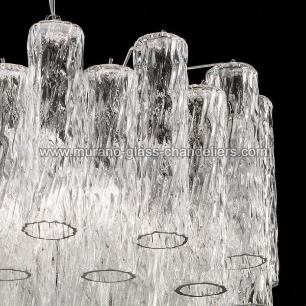 【MURANO GLASS CHANDELIERS】イタリア・ヴェネチアンガラスシャンデリア7灯「TRONCHI」（W600×H550mm）