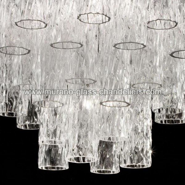 【MURANO GLASS CHANDELIERS】イタリア・ヴェネチアンガラスシャンデリア7灯「TRONCHI」（W600×H550mm）