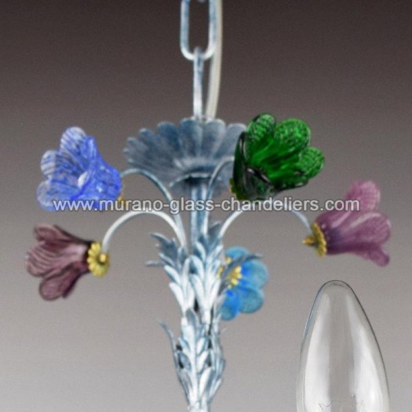 【MURANO GLASS CHANDELIERS】イタリア・ヴェネチアンガラスシャンデリア5灯「CIVETTA」（W450×H450mm）