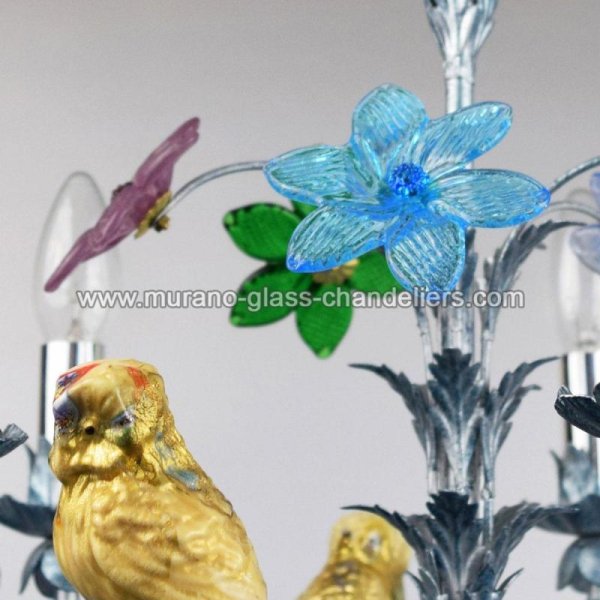 【MURANO GLASS CHANDELIERS】イタリア・ヴェネチアンガラスシャンデリア5灯「CIVETTA」（W450×H450mm）