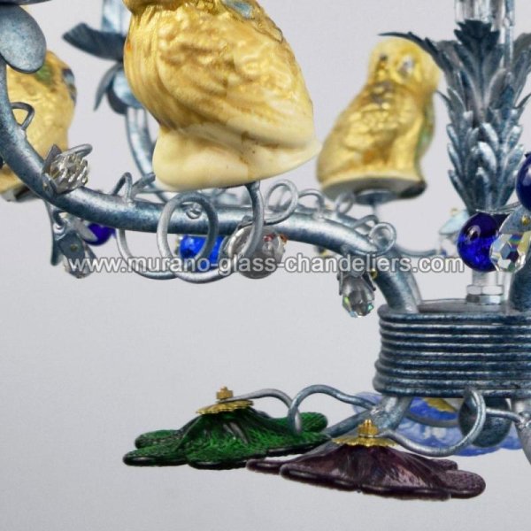 【MURANO GLASS CHANDELIERS】イタリア・ヴェネチアンガラスシャンデリア5灯「CIVETTA」（W450×H450mm）
