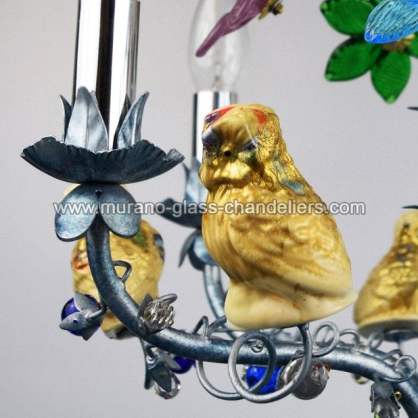 【MURANO GLASS CHANDELIERS】イタリア・ヴェネチアンガラスシャンデリア5灯「CIVETTA」（W450×H450mm）