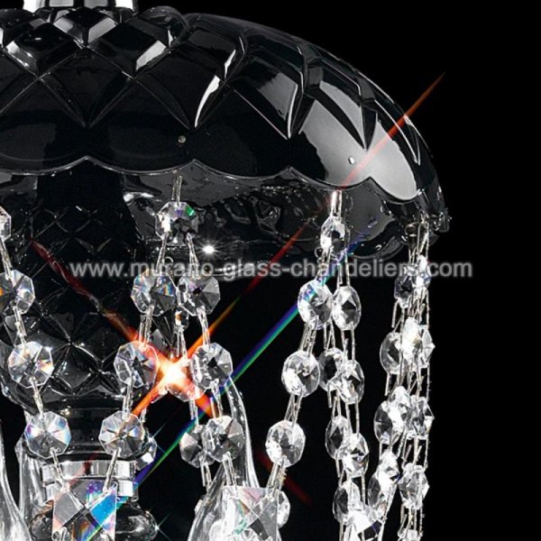 【MURANO GLASS CHANDELIERS】イタリア・ヴェネチアンガラスシャンデリア3灯「BRINDISI」（W250×H500mm）
