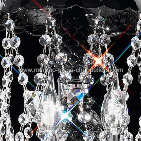 【MURANO GLASS CHANDELIERS】イタリア・ヴェネチアンガラスシャンデリア3灯「BRINDISI」（W250×H500mm）