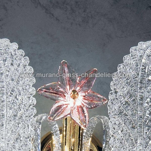 【MURANO GLASS CHANDELIERS】イタリア・ヴェネチアンガラスウォールライト1灯「FIORDALISO」（W300×D230×H200mm）