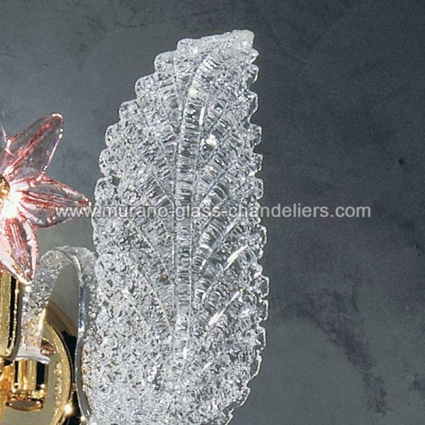 【MURANO GLASS CHANDELIERS】イタリア・ヴェネチアンガラスウォールライト1灯「FIORDALISO」（W300×D230×H200mm）