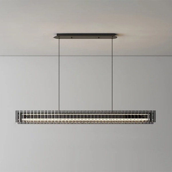 デザイン照明　モダンガラスペンダントライト　ブラック（W1000mm）