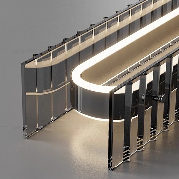 デザイン照明　モダンガラスペンダントライト　ブラック（W1000mm）