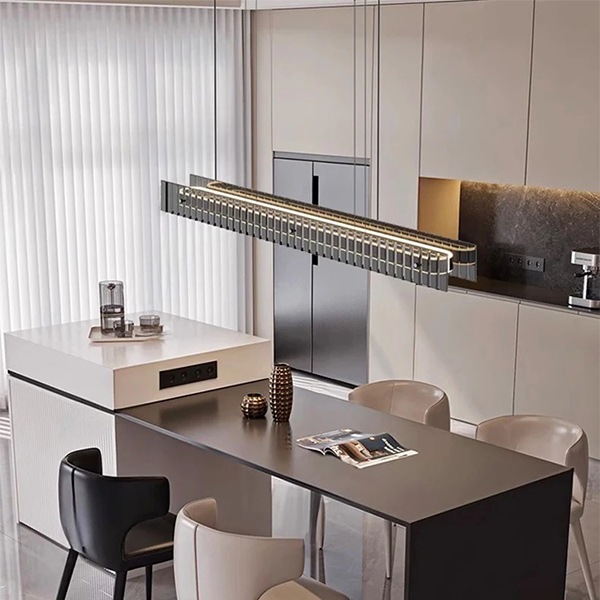 デザイン照明　モダンガラスペンダントライト　ブラック（W1000mm）