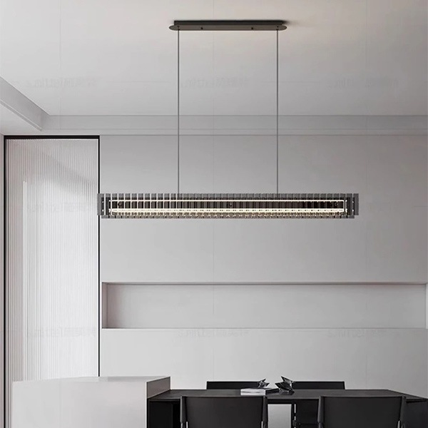 デザイン照明　モダンガラスペンダントライト　ブラック（W1000mm）