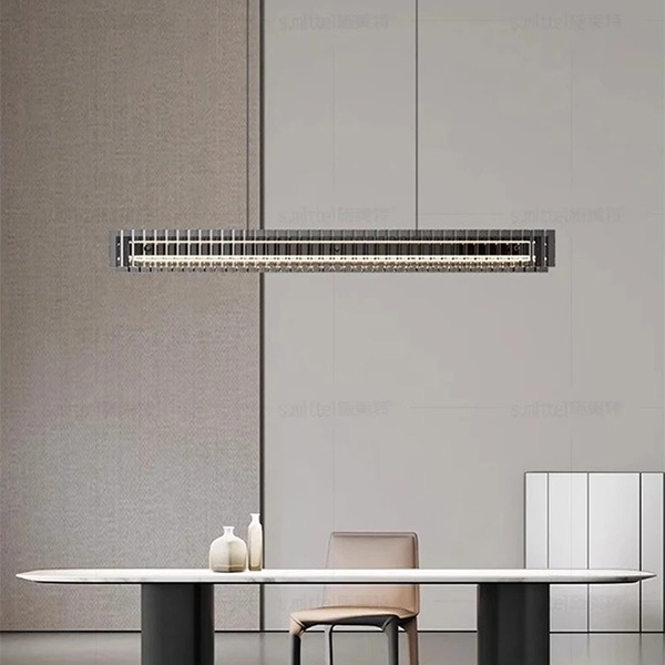 デザイン照明　モダンガラスペンダントライト　ブラック（W1000mm）