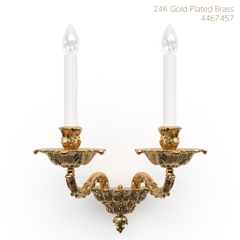 【Preciosa】「Louis S」ウォールライト 2灯 24kゴールド（W350×D200×H390mm）
