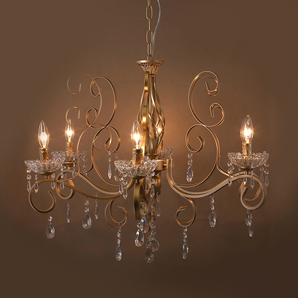 クリスタルシャンデリア 6灯「MODI」Gold（φ790×H560mm） | EL JEWEL