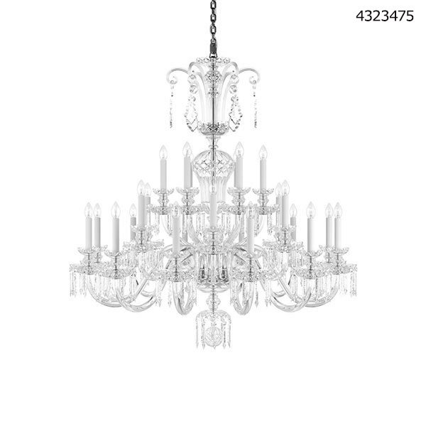 【Preciosa】「Rudolf L」クリスタルシャンデリア24灯 クローム(W1230×H1310mm)