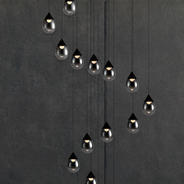 【ET2】アメリカ・ペンダントライト「Dewdrop」 ブラック（W858×D858×H172mm）