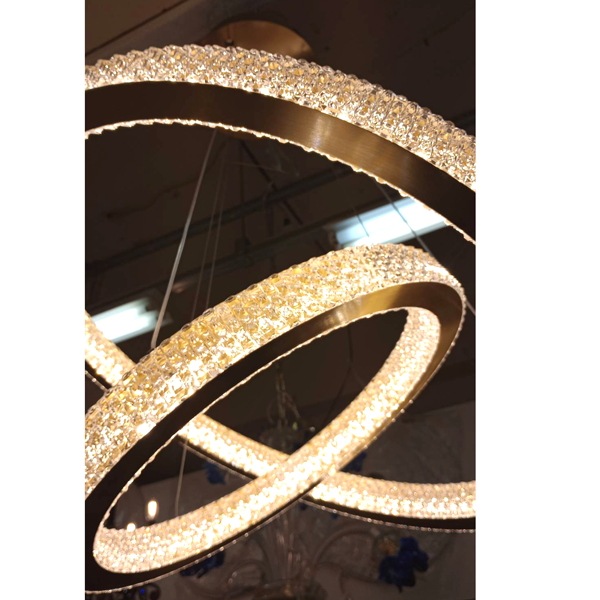 デザイン照明フープ型シャンデリア2連・ゴールド（φ600mm） | EL JEWEL