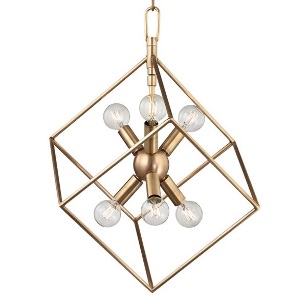 【HUDSON VALLEY】アメリカ・デザイン照明シャンデリア「ROUNDOUT」6灯・ゴールド(W425×H527mm)
