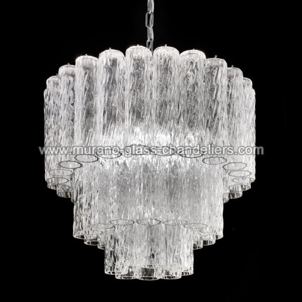 【MURANO GLASS CHANDELIERS】イタリア・ヴェネチアンガラスシャンデリア7灯「TRONCHI」（W600×H550mm）